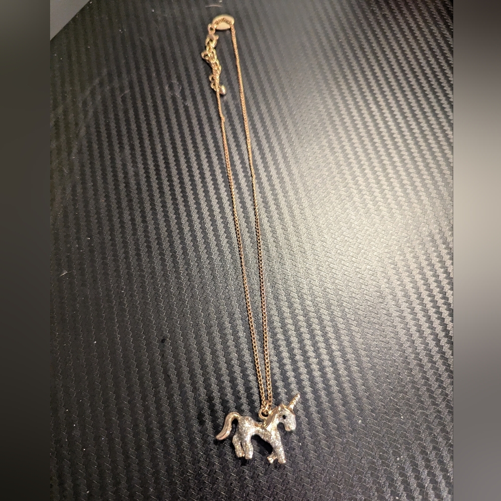 Gold and Silver Unicorn Pendant Necklace